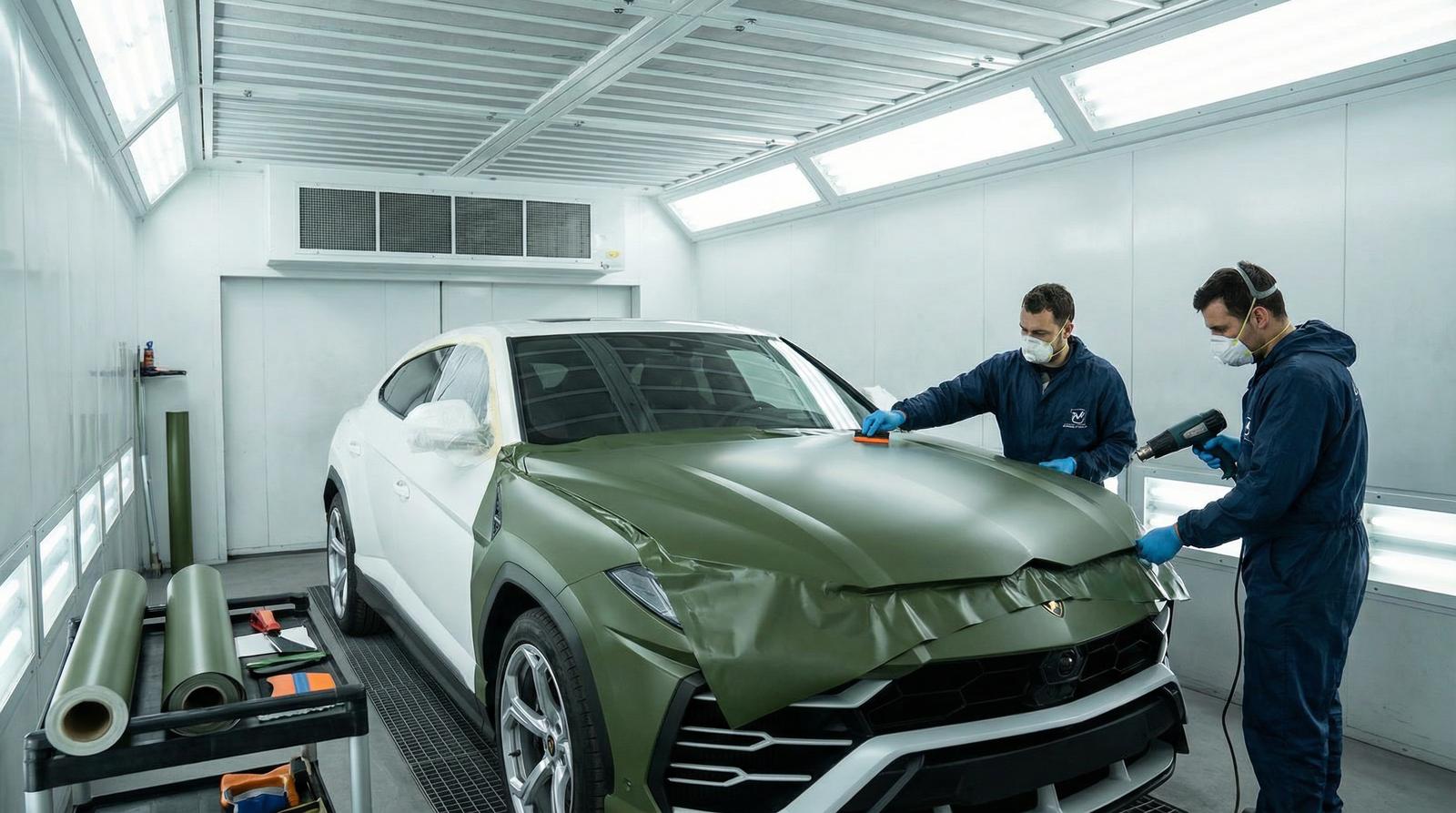 抖阴改装视频-军绿色车身贴膜