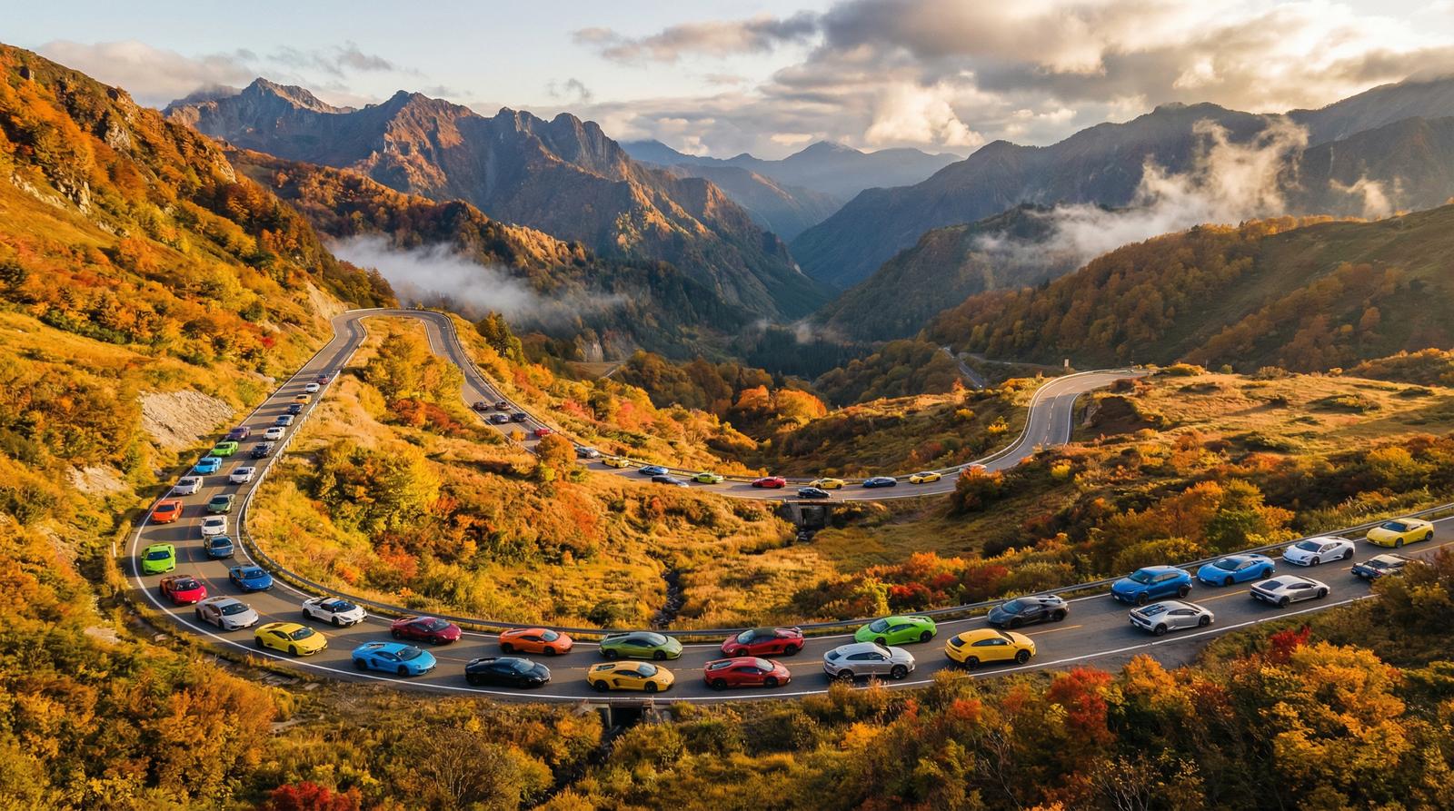 抖阴跑车视频-超跑车队山路巡游